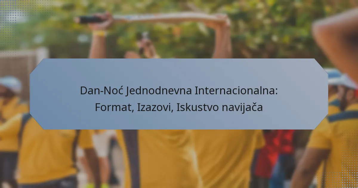 Dan-Noć Jednodnevna Internacionalna: Format, Izazovi, Iskustvo navijača