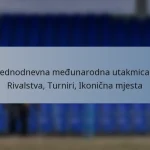 Jednodnevna međunarodna utakmica: Rivalstva, Turniri, Ikonična mjesta