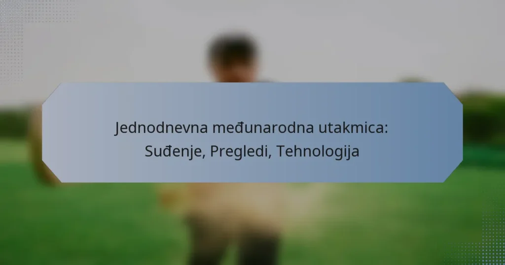 Jednodnevna međunarodna utakmica: Suđenje, Pregledi, Tehnologija