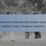 Jednodnevni međunarodni stadion: Ikonički stadioni, Uvjeti, Povijesne utakmice