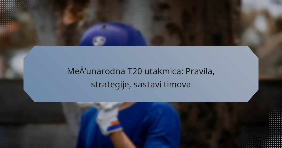 Međunarodna T20 utakmica: Pravila, strategije, sastavi timova