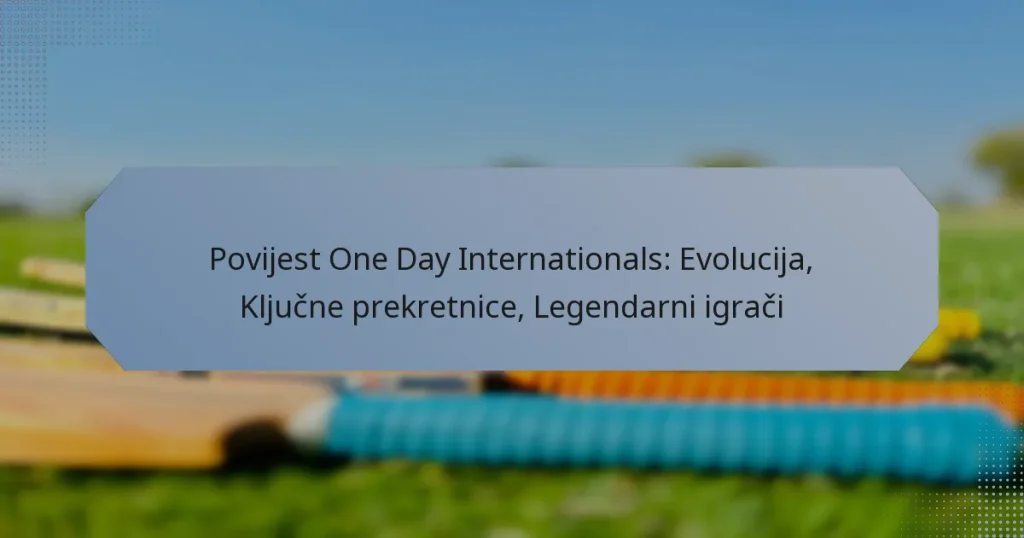 Povijest One Day Internationals: Evolucija, Ključne prekretnice, Legendarni igrači