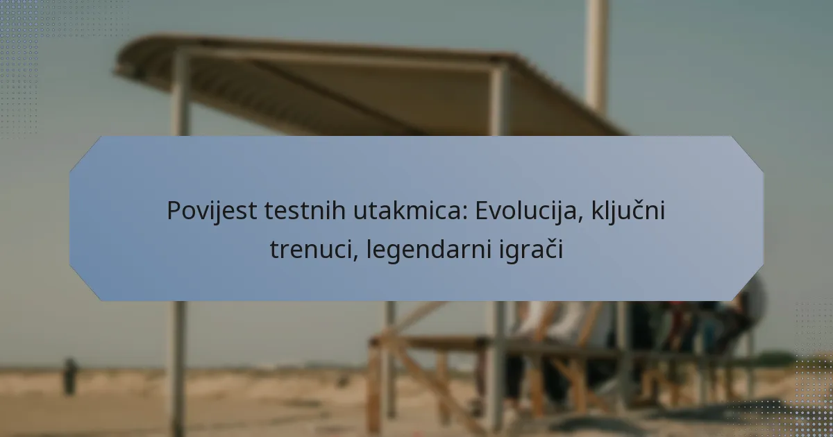 Povijest testnih utakmica: Evolucija, ključni trenuci, legendarni igrači