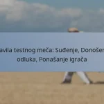 Pravila testnog meča: Suđenje, Donošenje odluka, Ponašanje igrača