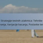 Strategije testnih utakmica: Tehnike udaranja, Varijacije bacanja, Postavke terena