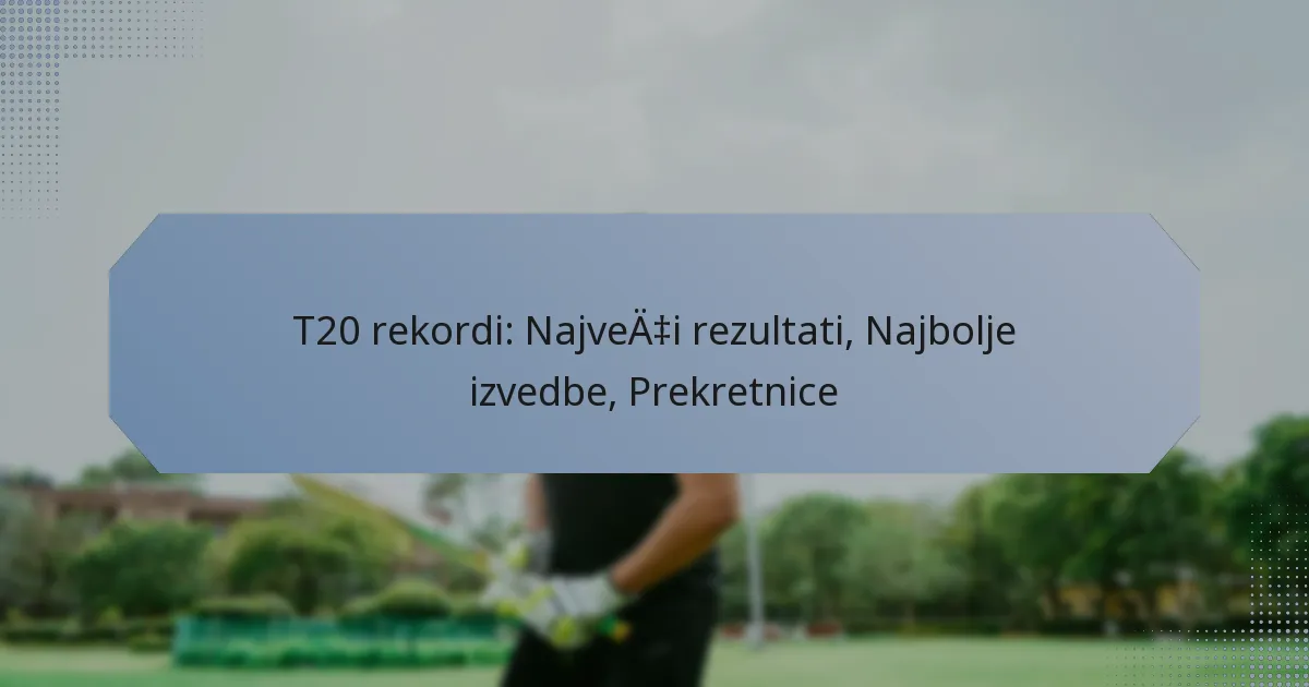 T20 rekordi: Najveći rezultati, Najbolje izvedbe, Prekretnice