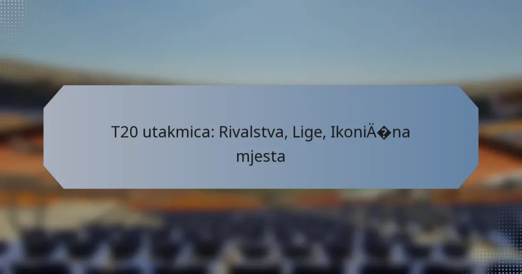 T20 utakmica: Rivalstva, Lige, Ikonična mjesta