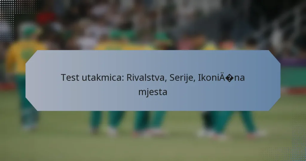 Test utakmica: Rivalstva, Serije, Ikonična mjesta