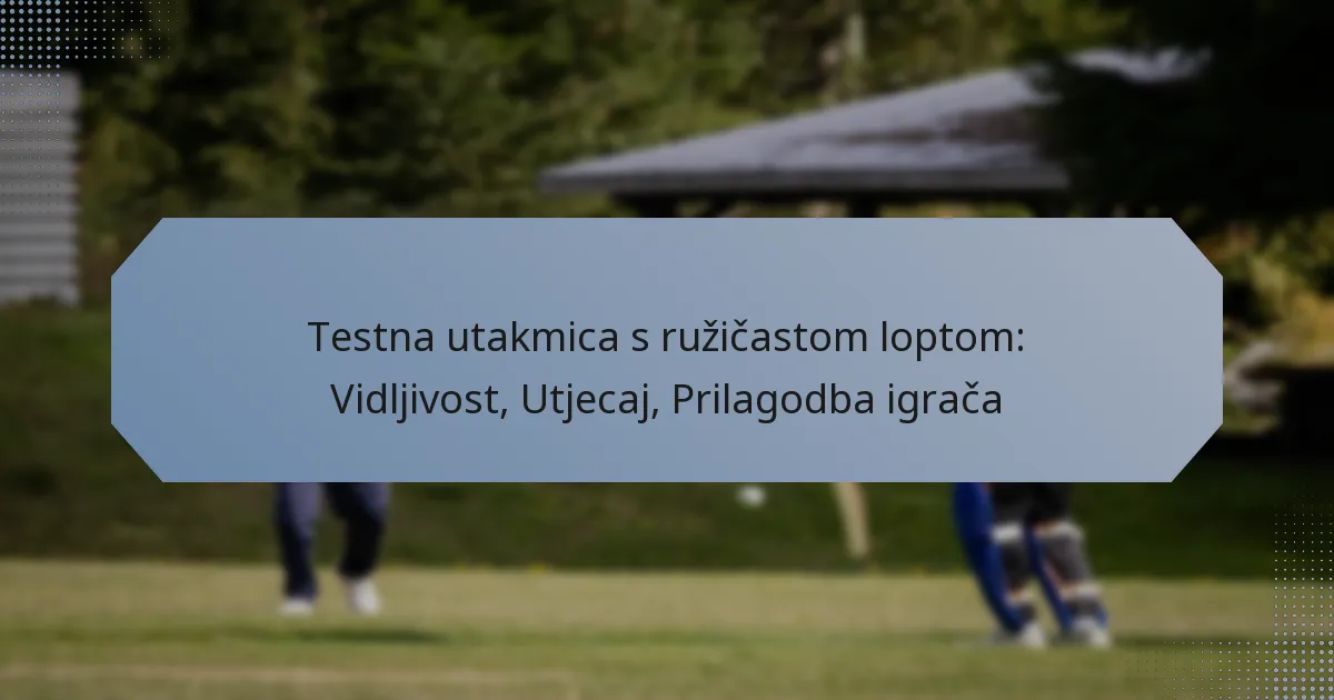 Testna utakmica s ružičastom loptom: Vidljivost, Utjecaj, Prilagodba igrača