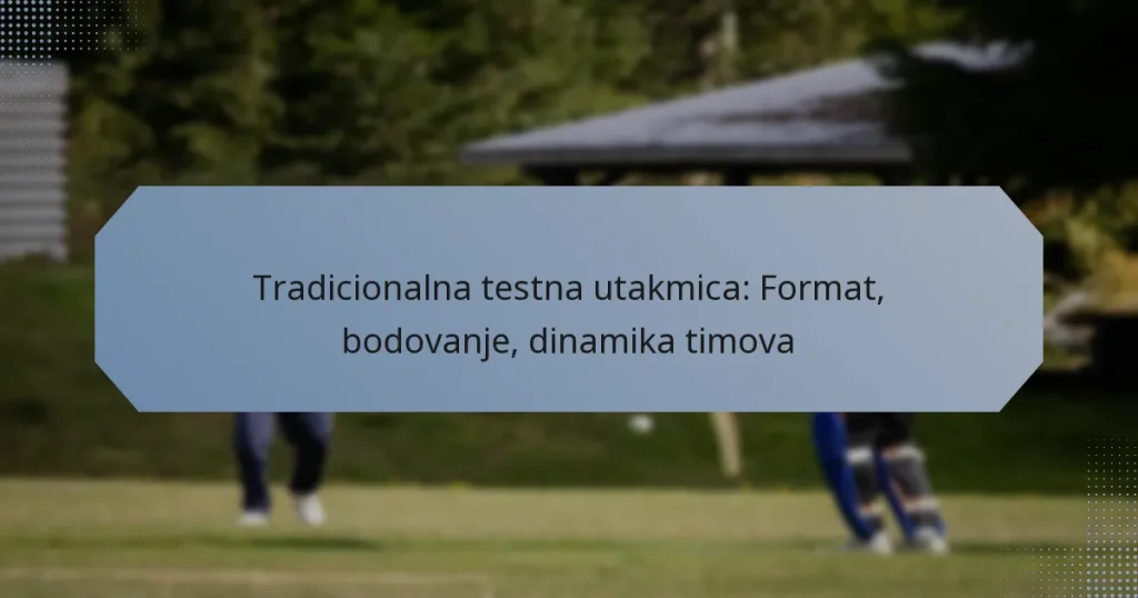 Tradicionalna testna utakmica: Format, bodovanje, dinamika timova