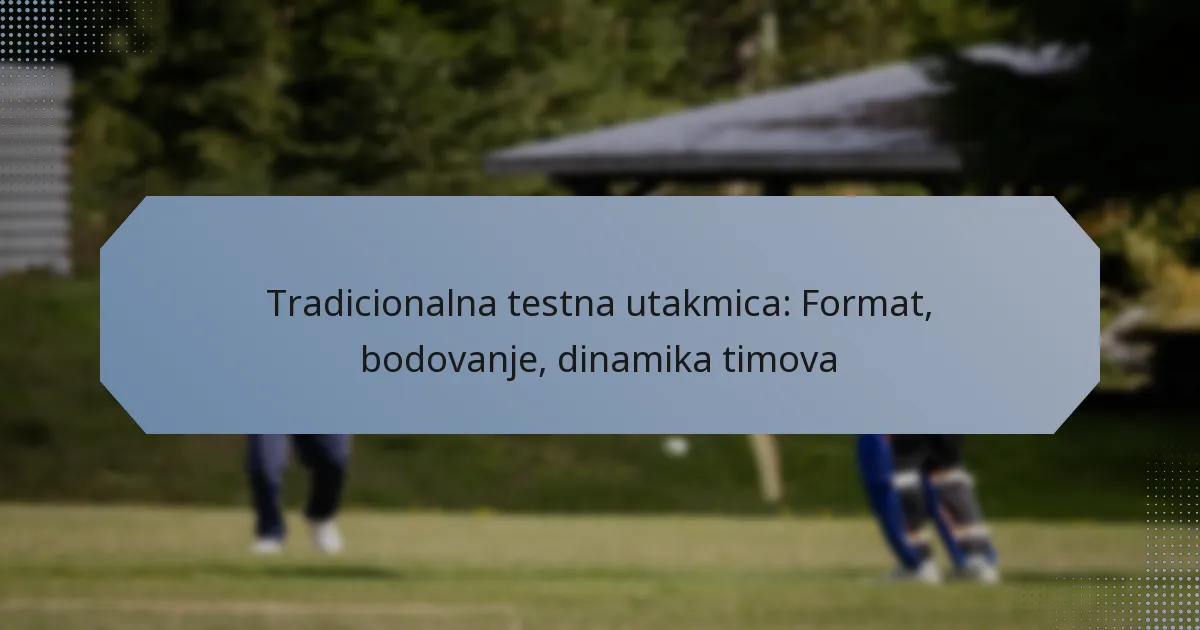 Tradicionalna testna utakmica: Format, bodovanje, dinamika timova