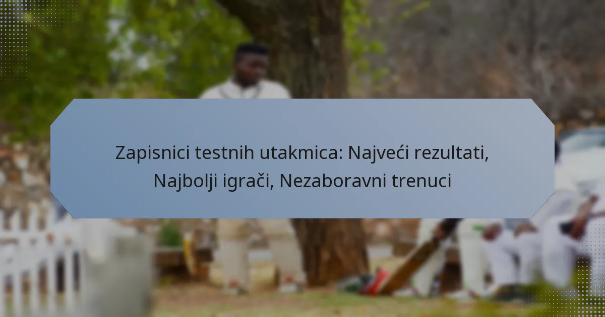 Zapisnici testnih utakmica: Najveći rezultati, Najbolji igrači, Nezaboravni trenuci