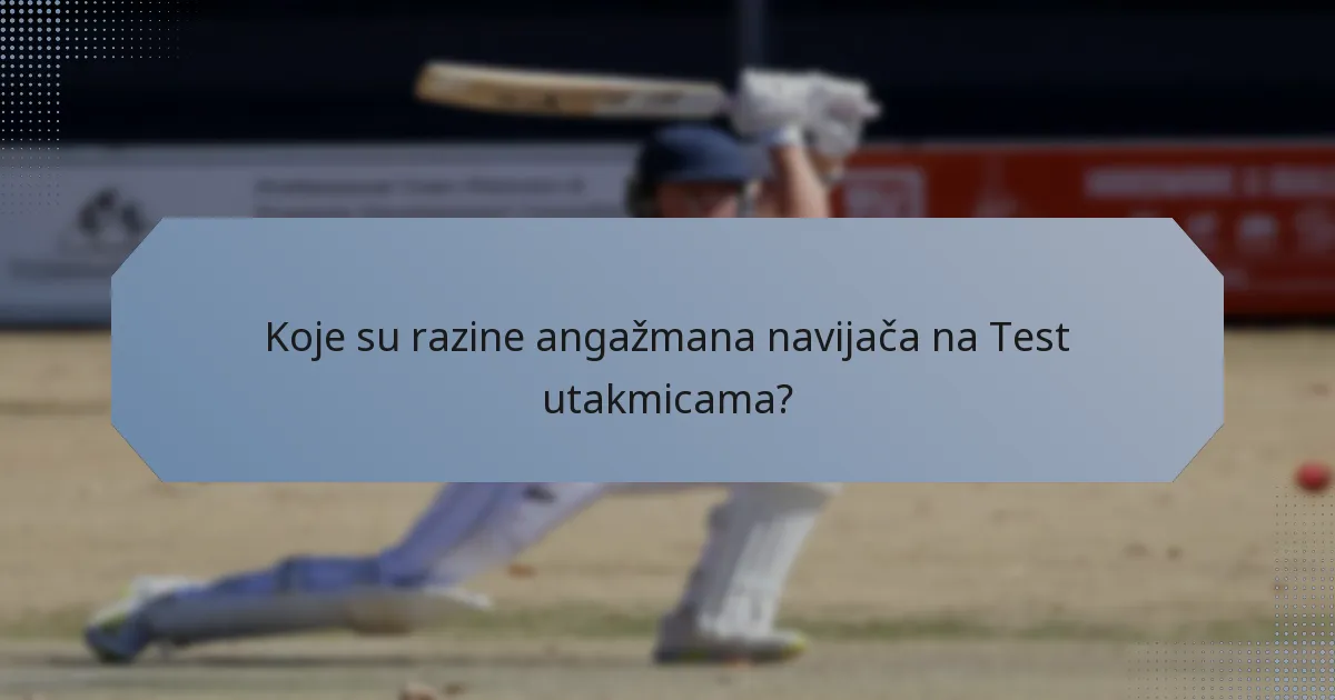 Koje su razine angažmana navijača na Test utakmicama?