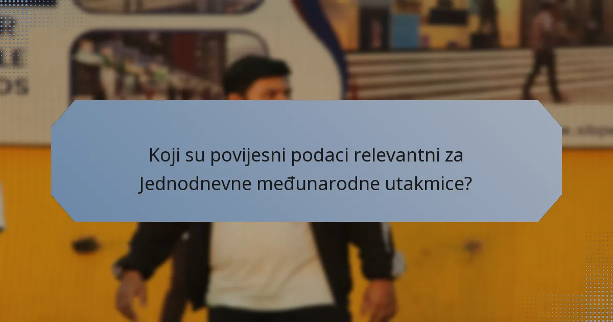 Koji su povijesni podaci relevantni za Jednodnevne međunarodne utakmice?
