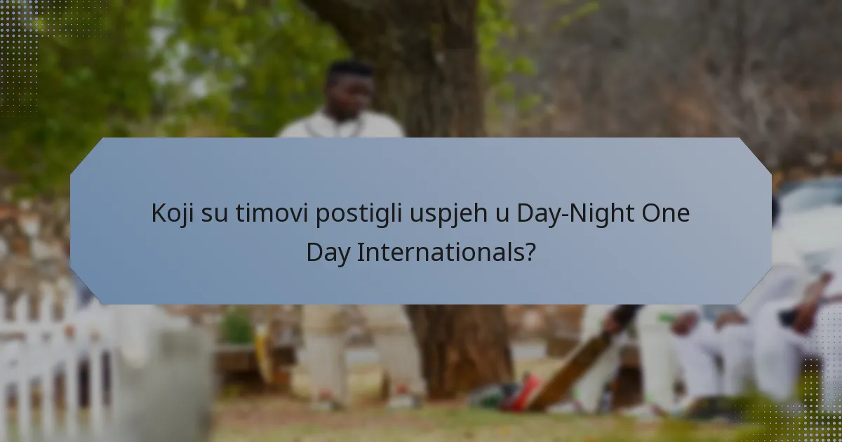 Koji su timovi postigli uspjeh u Day-Night One Day Internationals?